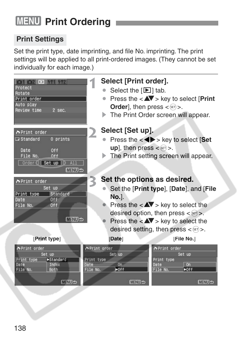 Print ordering | Canon EOS Rebel XT User Manual | Page 138 / 172