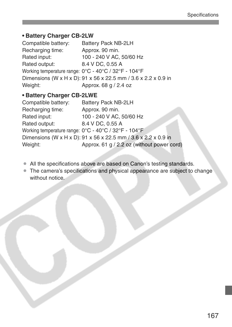 Canon EOS Rebel XT User Manual | Page 167 / 172