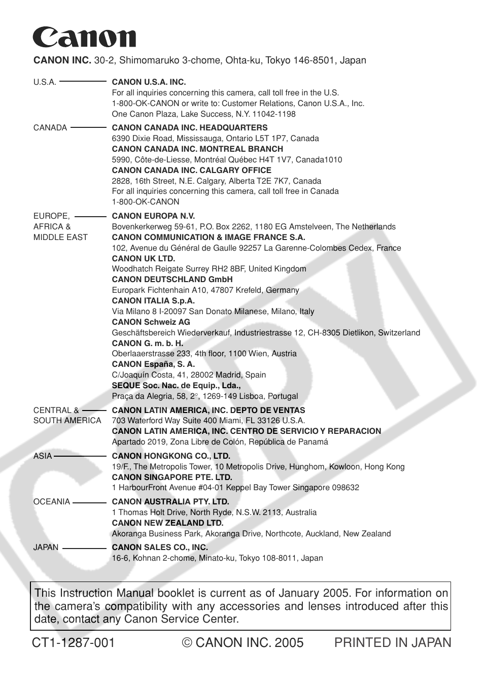 Canon EOS Rebel XT User Manual | Page 172 / 172