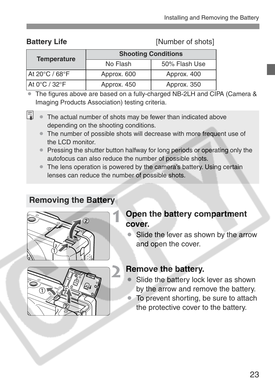 Canon EOS Rebel XT User Manual | Page 23 / 172