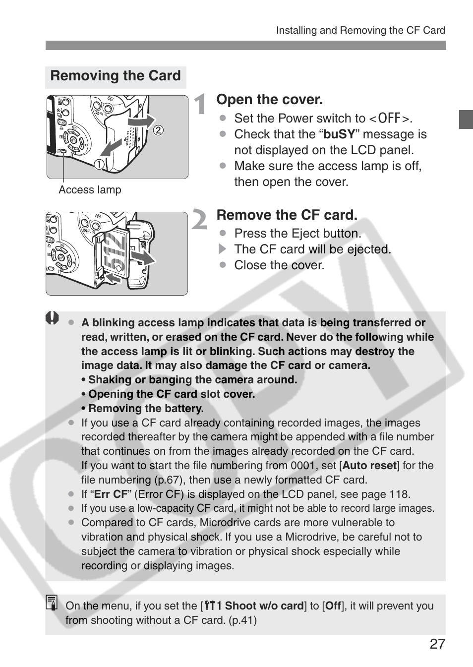 Canon EOS Rebel XT User Manual | Page 27 / 172