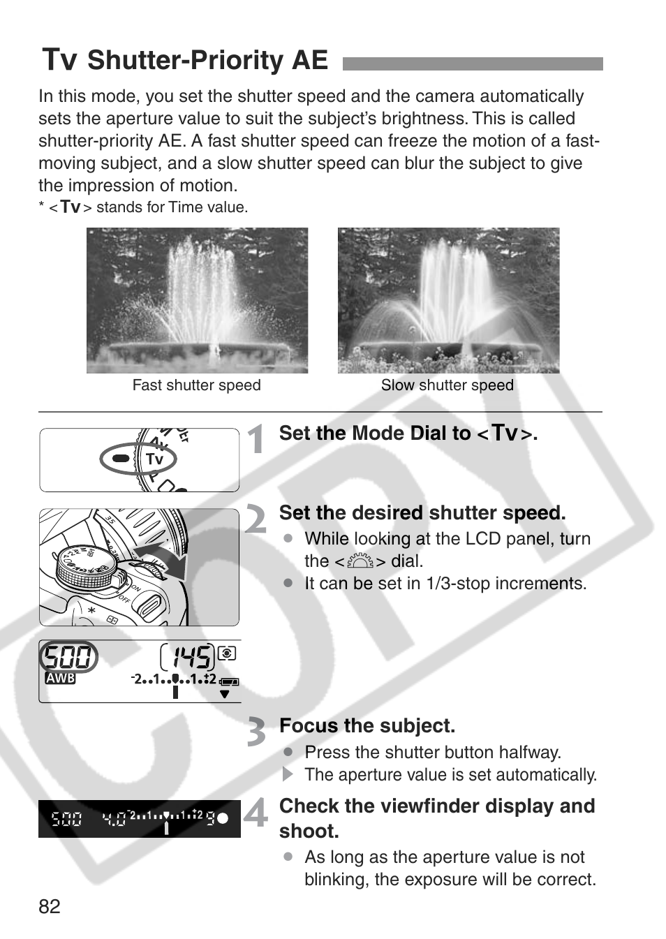 S shutter-priority ae | Canon EOS Rebel XT User Manual | Page 82 / 172