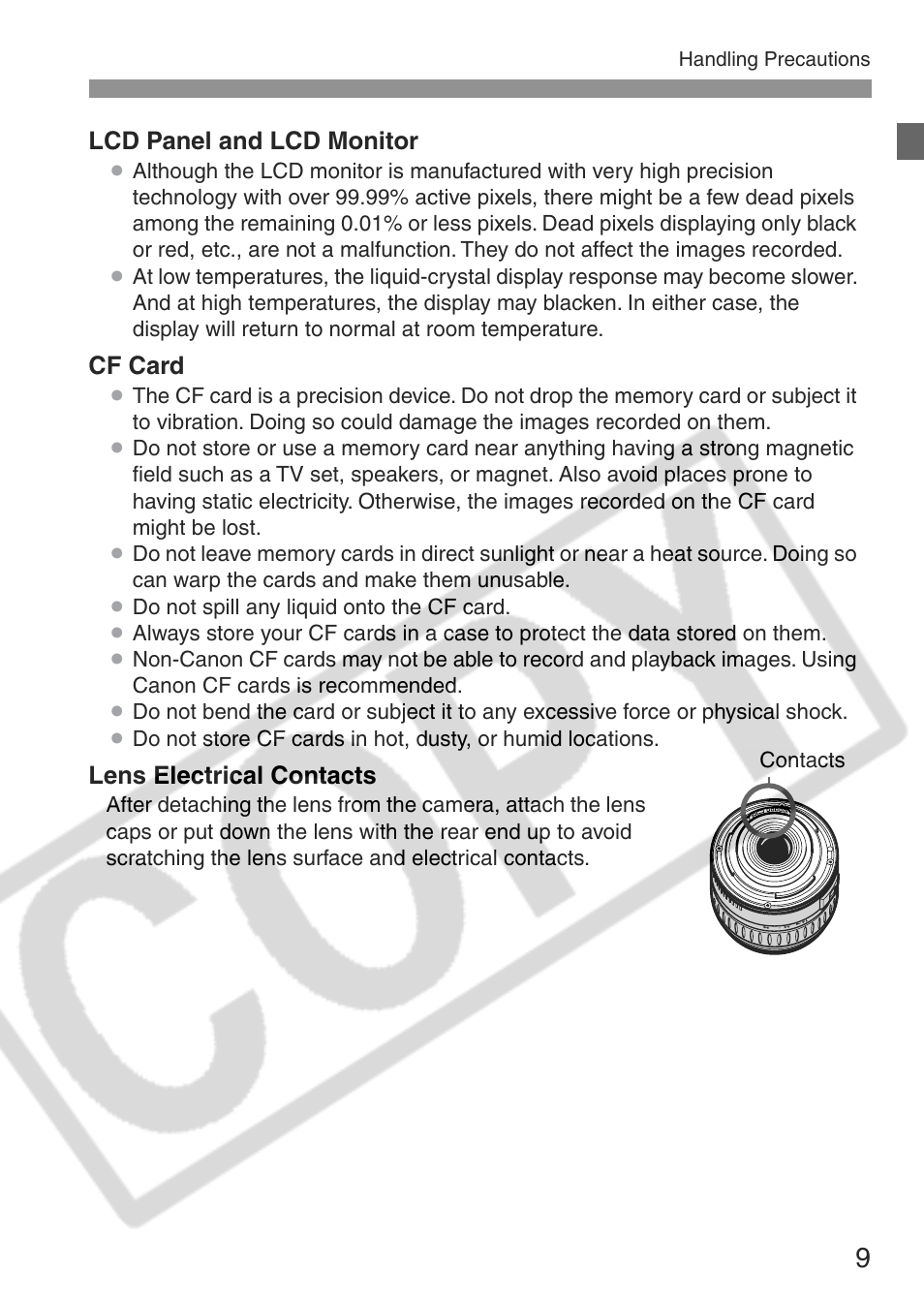 Canon EOS Rebel XT User Manual | Page 9 / 172