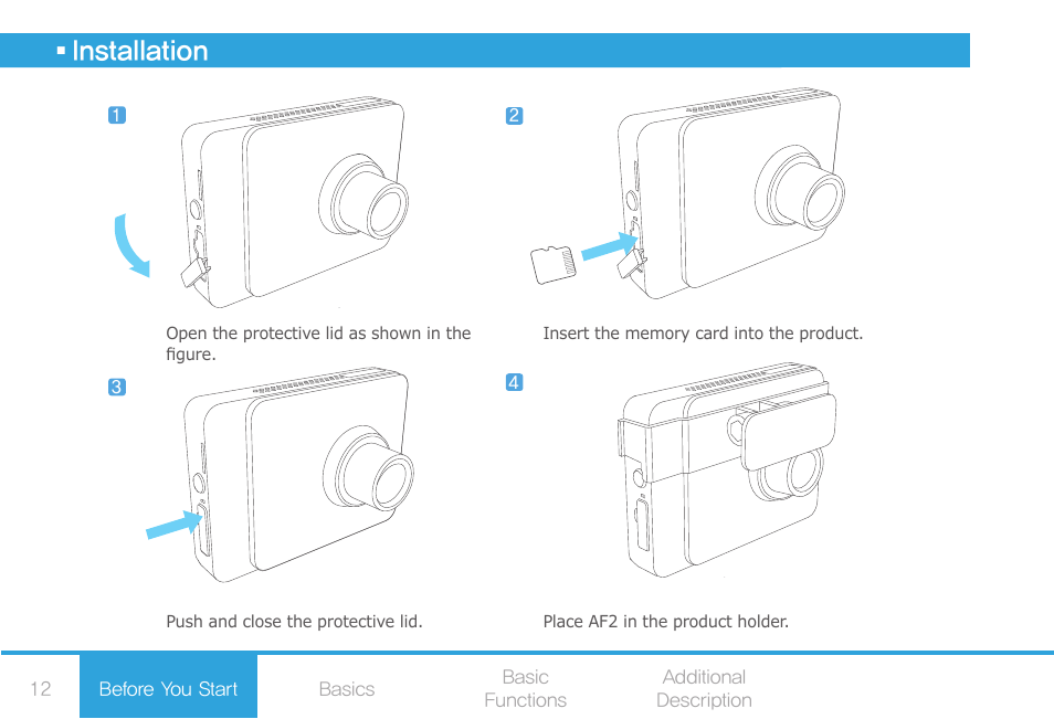 Installation | COWON AF2 User Manual | Page 12 / 38