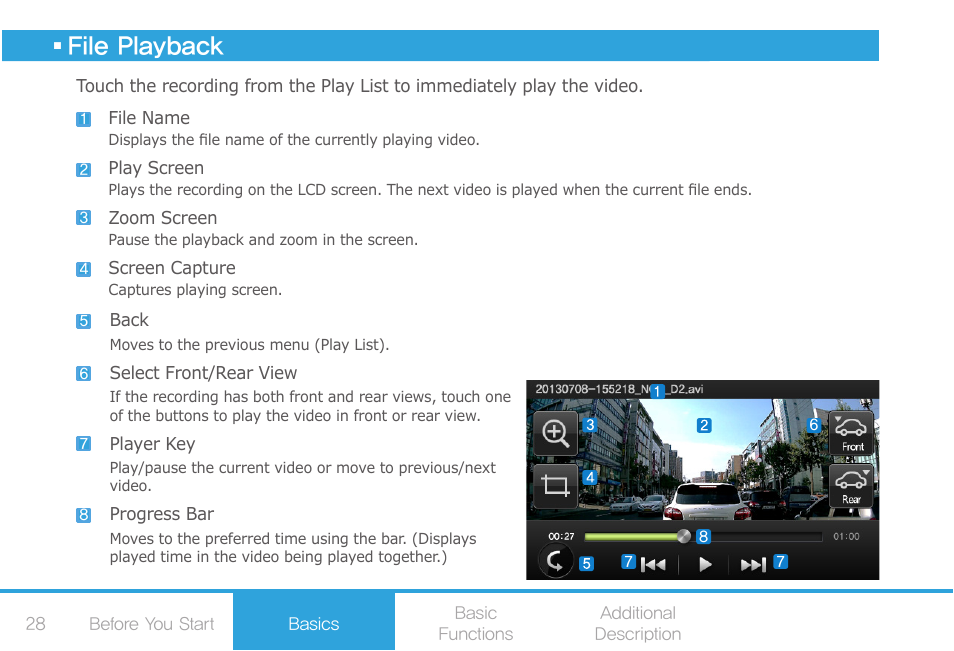File playback | COWON AF2 User Manual | Page 28 / 38