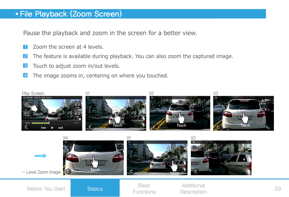 File playback (zoom screen) | COWON AF2 User Manual | Page 29 / 38
