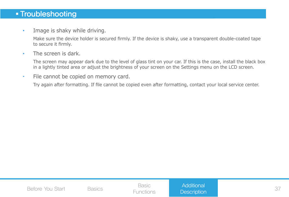 Troubleshooting | COWON AF2 User Manual | Page 37 / 38
