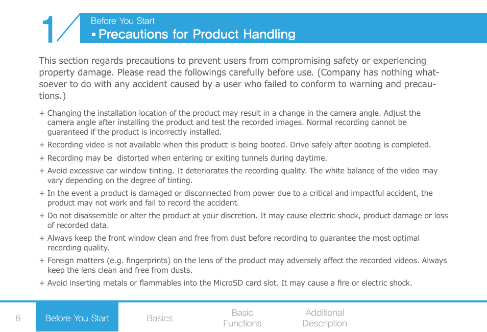 Precautions for product handling | COWON AF2 User Manual | Page 6 / 38
