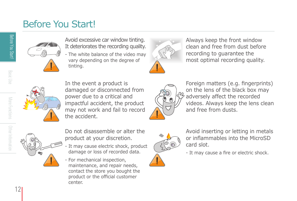 Before you start | COWON AD1 User Manual | Page 12 / 47