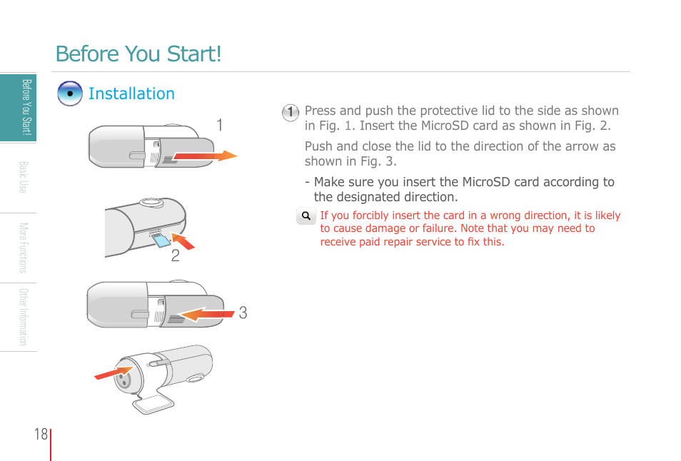 Before you start, Installation | COWON AD1 User Manual | Page 18 / 47