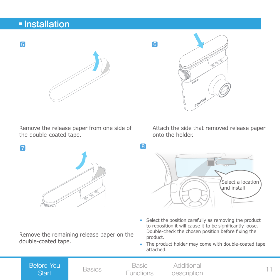 Installation | COWON AE1 User Manual | Page 11 / 35