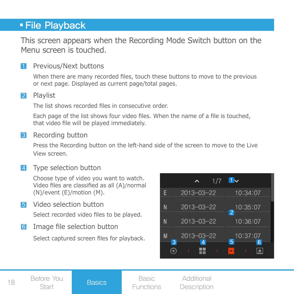 File playback | COWON AE1 User Manual | Page 18 / 35