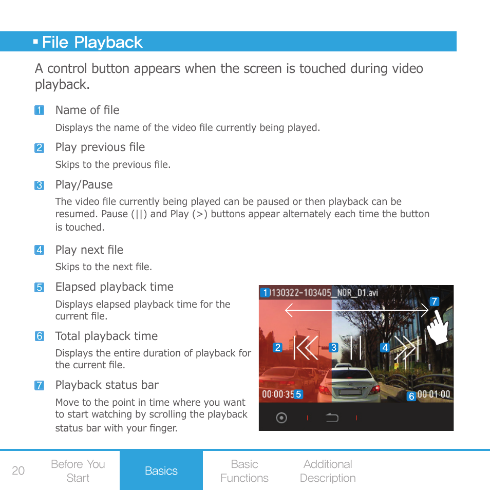 File playback | COWON AE1 User Manual | Page 20 / 35