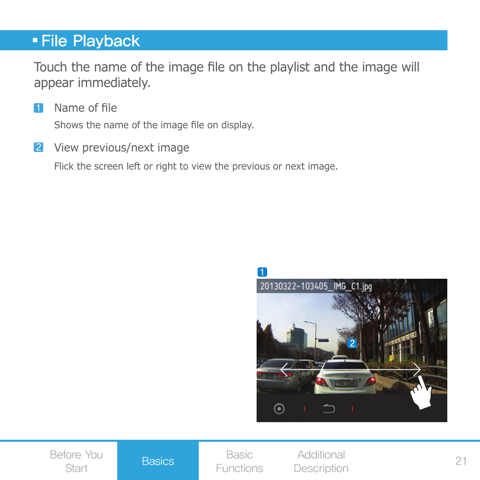 File playback | COWON AE1 User Manual | Page 21 / 35