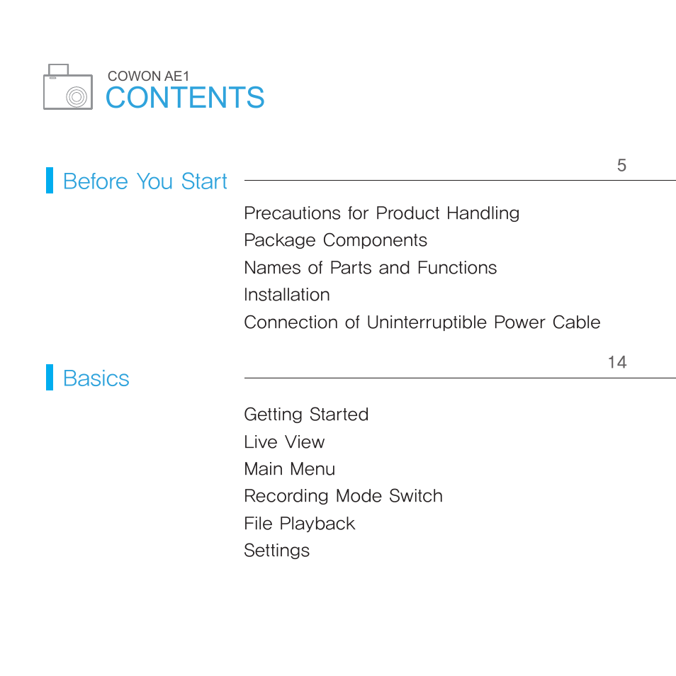COWON AE1 User Manual | Page 3 / 35