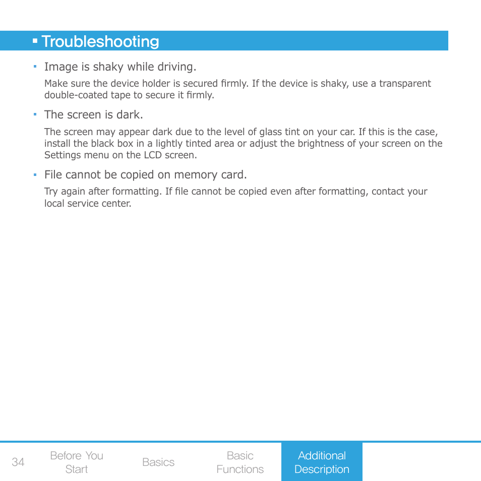 Troubleshooting | COWON AE1 User Manual | Page 34 / 35