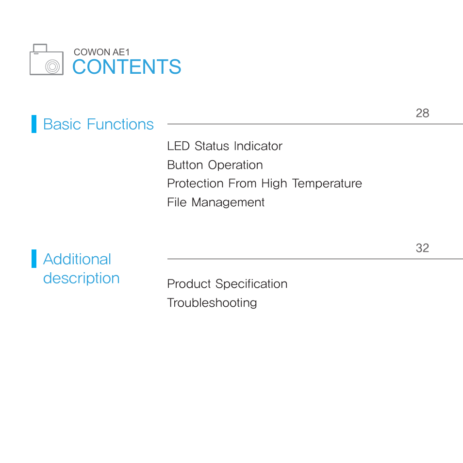 COWON AE1 User Manual | Page 4 / 35