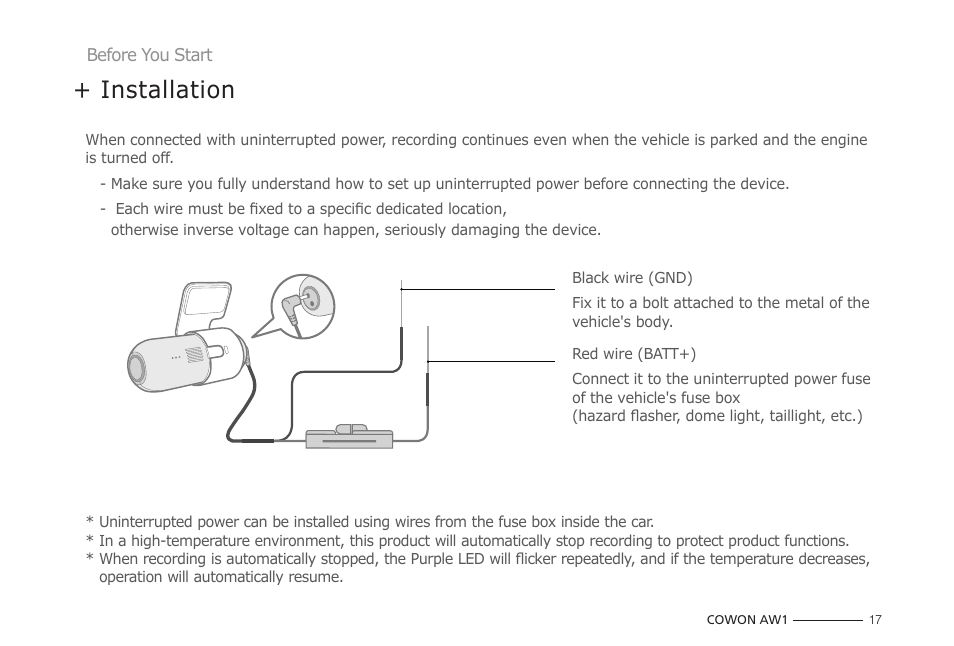 Installation | COWON AW1 User Manual | Page 17 / 33