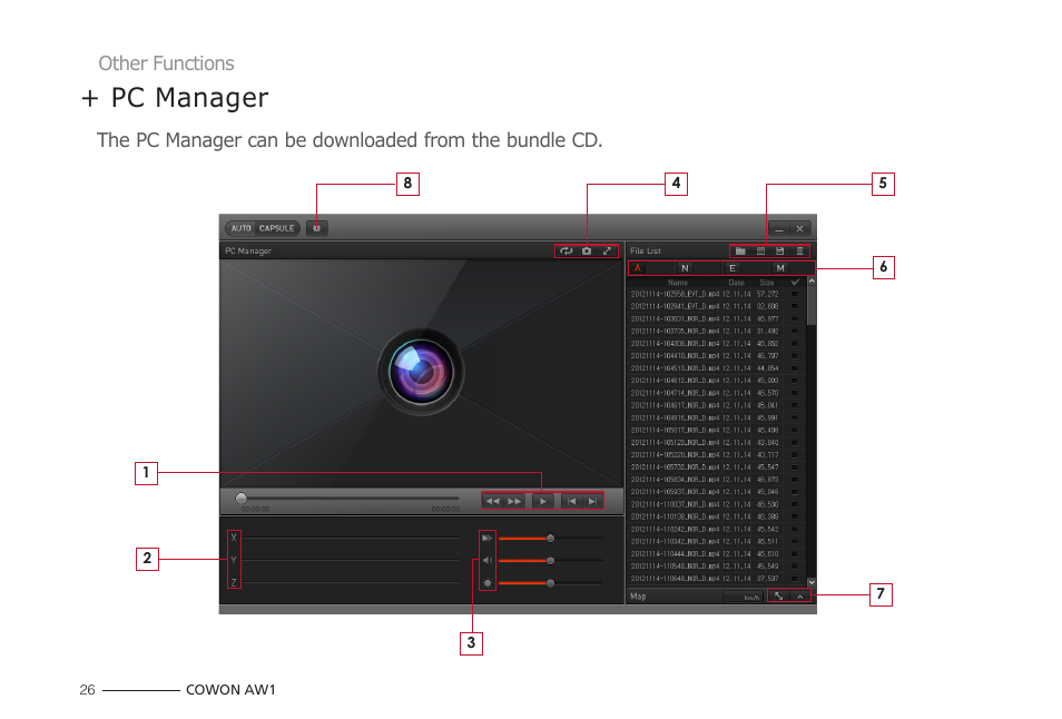 Pc manager | COWON AW1 User Manual | Page 26 / 33