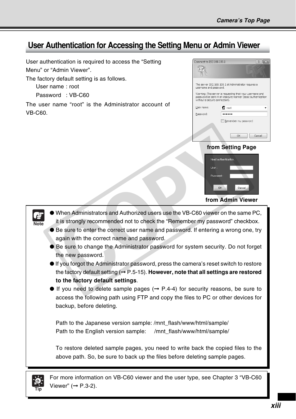 Cop y | Canon VB-C60 User Manual | Page 13 / 162