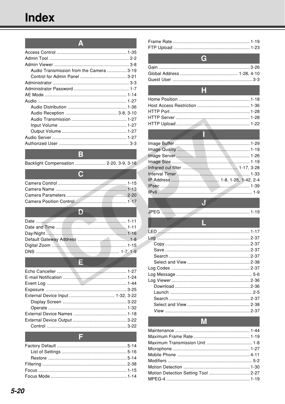 Cop y, Index | Canon VB-C60 User Manual | Page 160 / 162