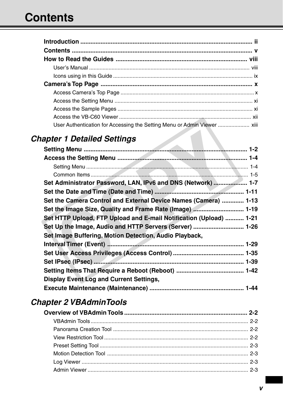 Canon VB-C60 User Manual | Page 5 / 162