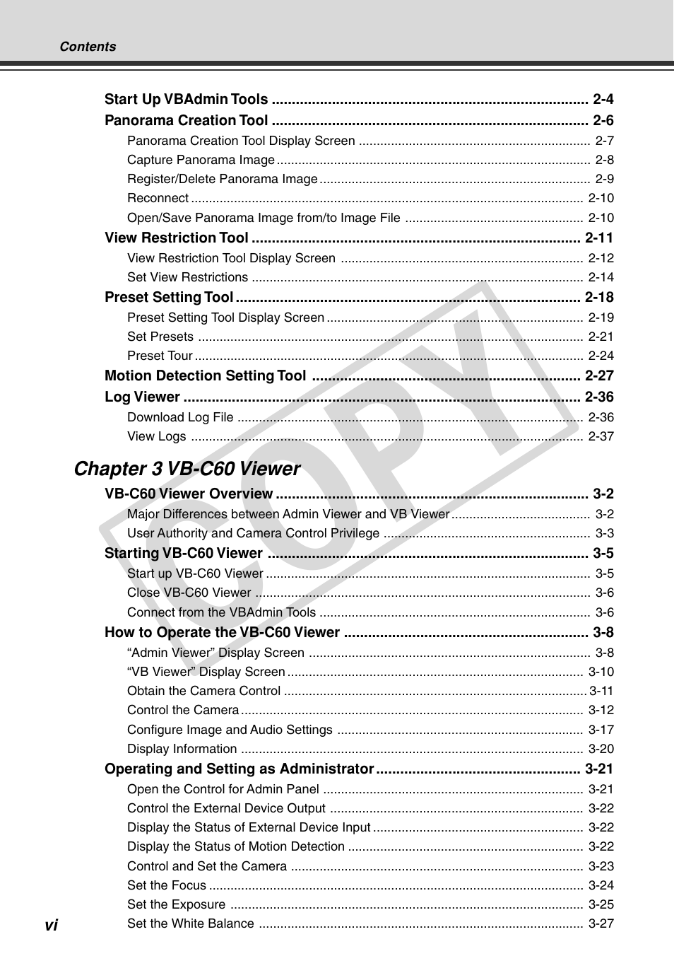Cop y | Canon VB-C60 User Manual | Page 6 / 162