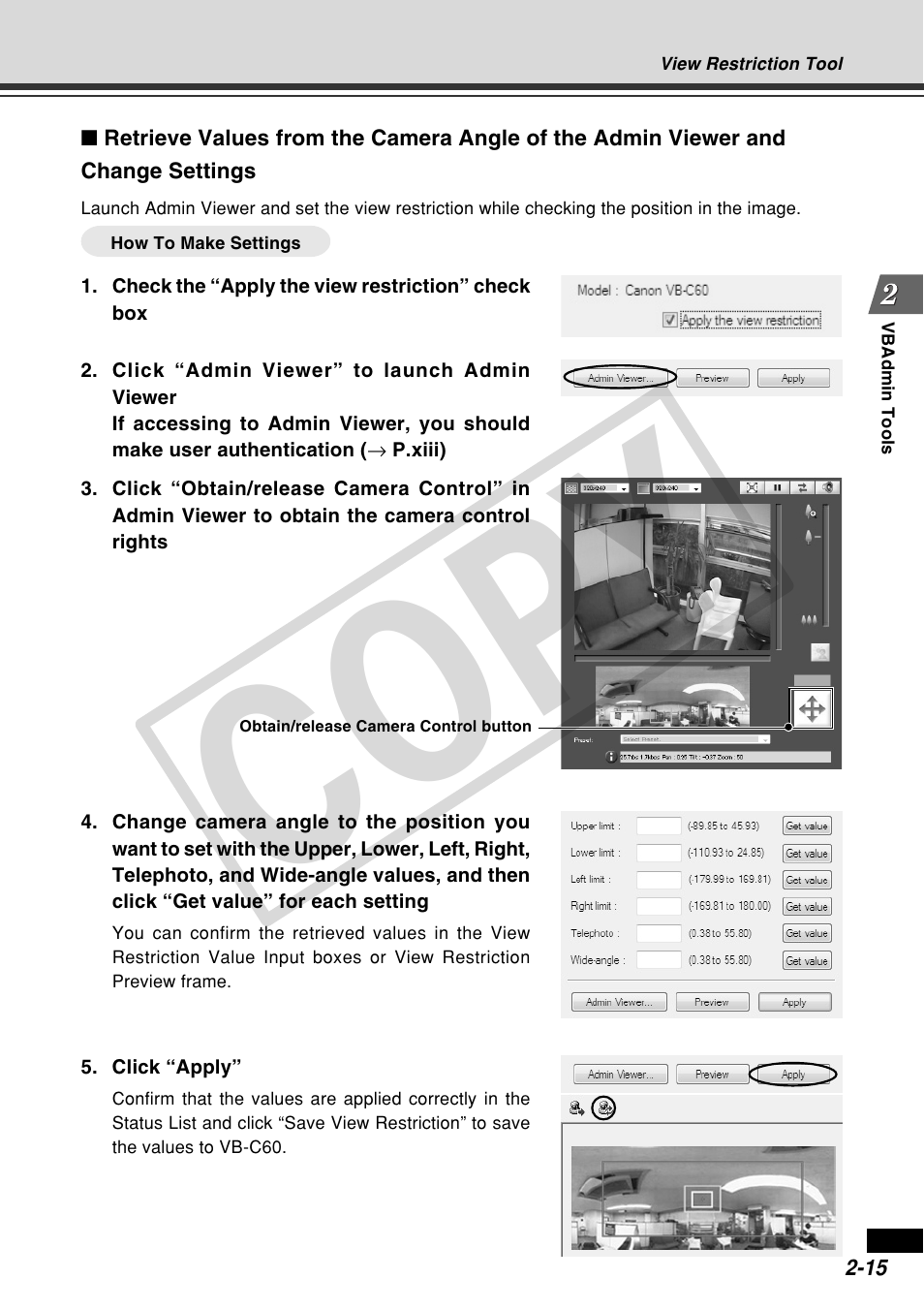 Cop y | Canon VB-C60 User Manual | Page 73 / 162