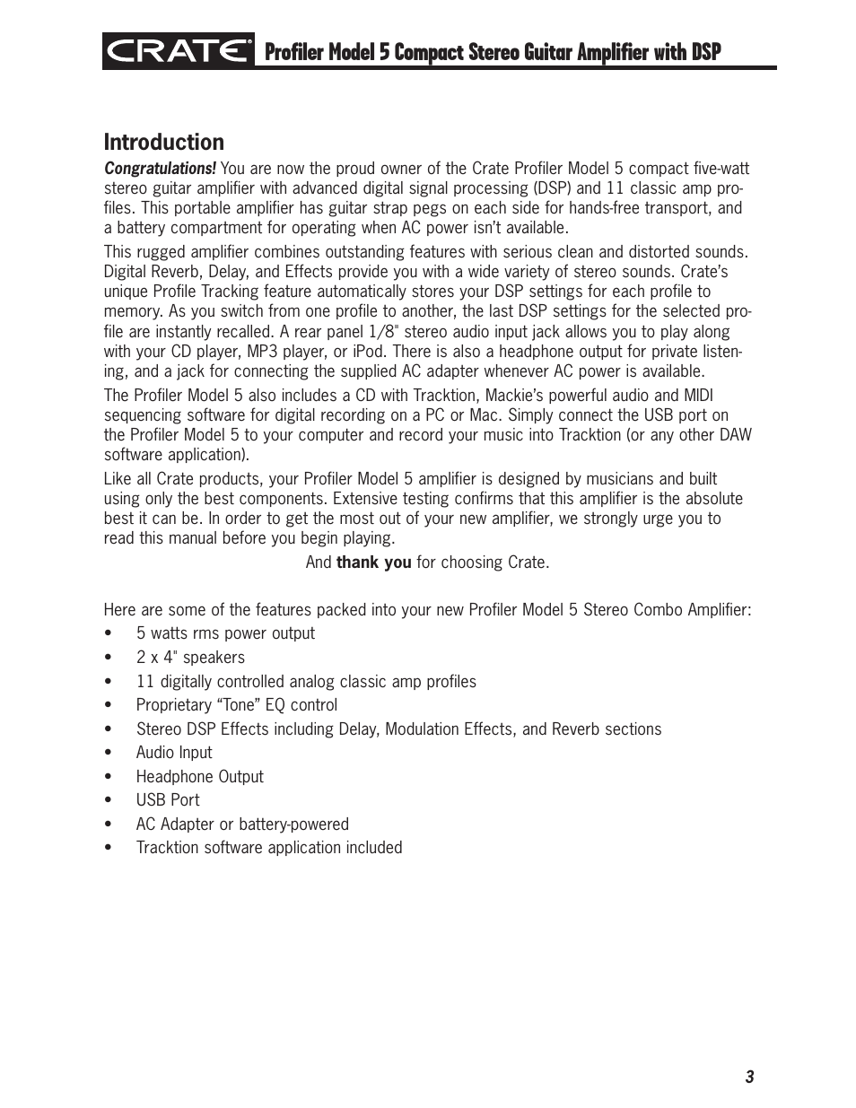 Introduction | Crate Profiler5 User Manual | Page 3 / 12