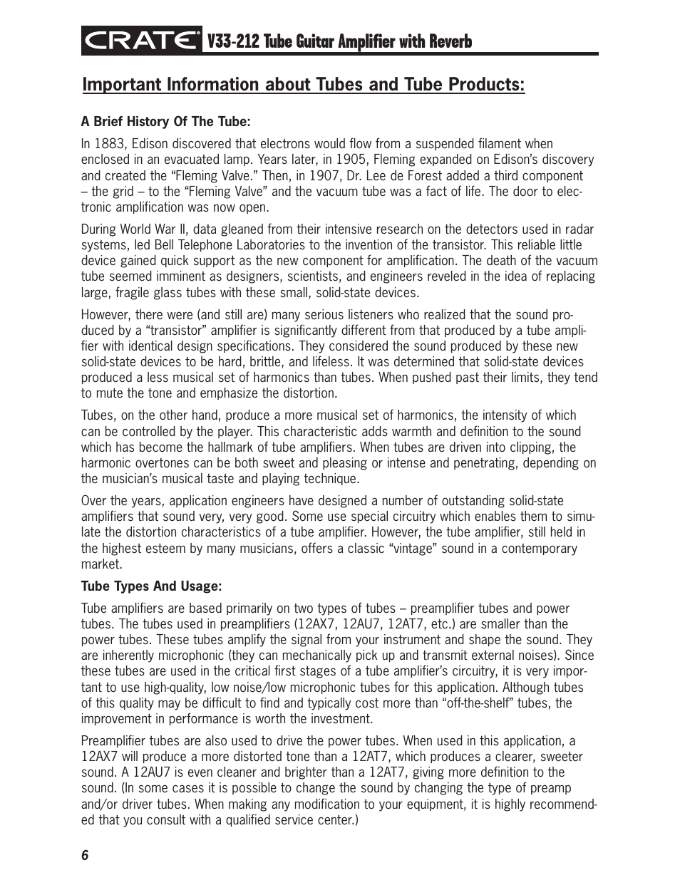 Crate V33-212 User Manual | Page 6 / 12