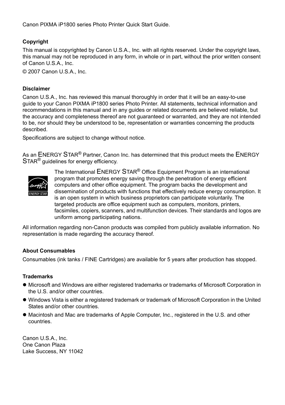 Canon iP1800 Series User Manual | Page 4 / 72