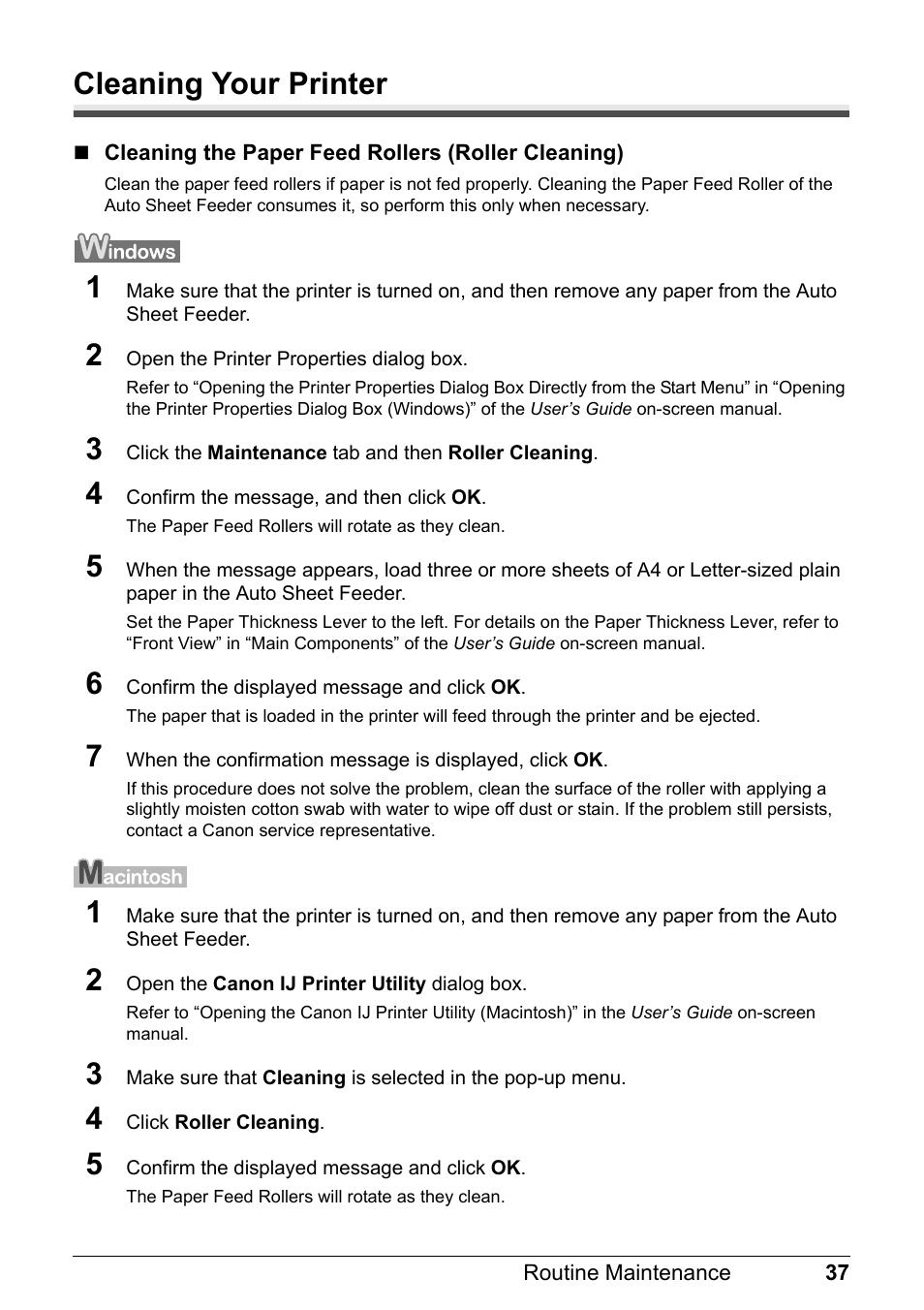 Cleaning your printer | Canon iP1800 Series User Manual | Page 41 / 72