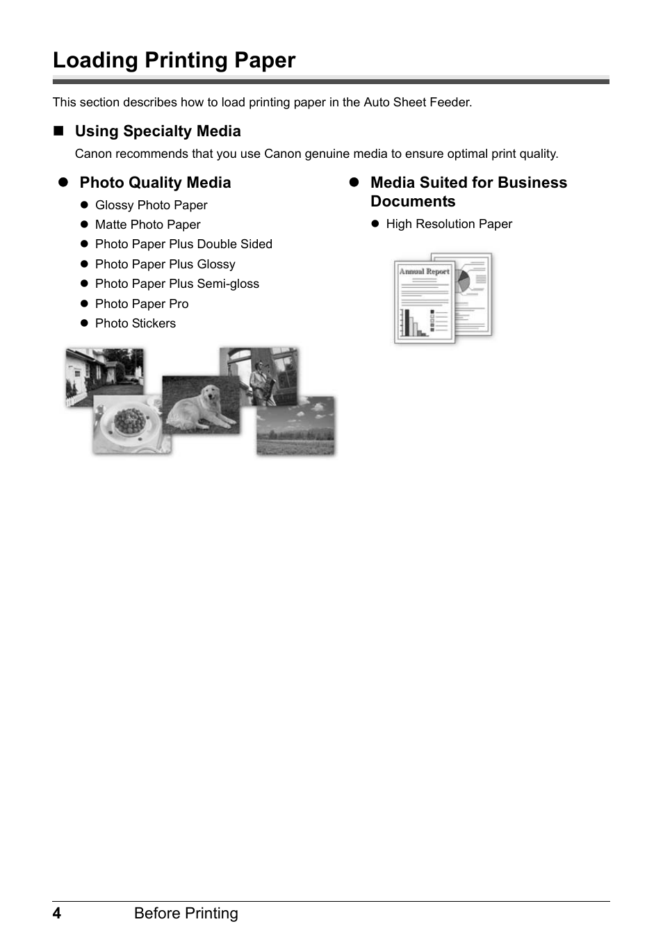 Loading printing paper | Canon iP1800 Series User Manual | Page 8 / 72