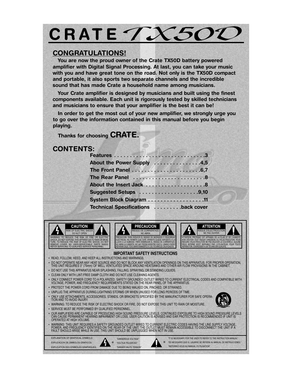 Crate TX50DB User Manual | Page 2 / 12