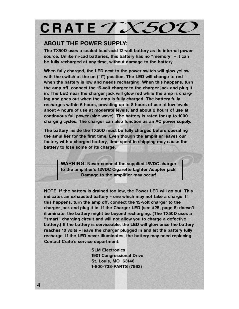 Crate TX50DB User Manual | Page 4 / 12