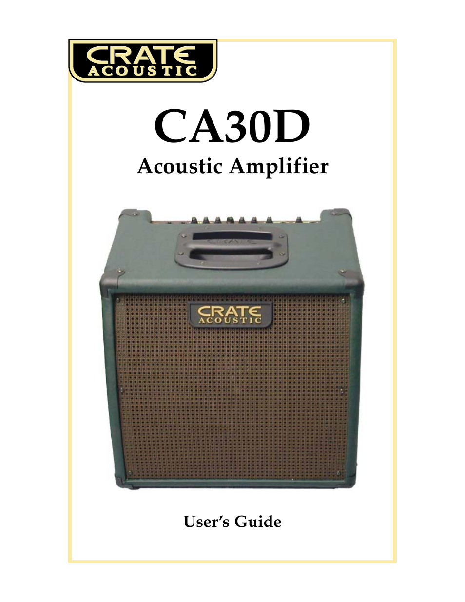 Crate CA30DG User Manual | 8 pages