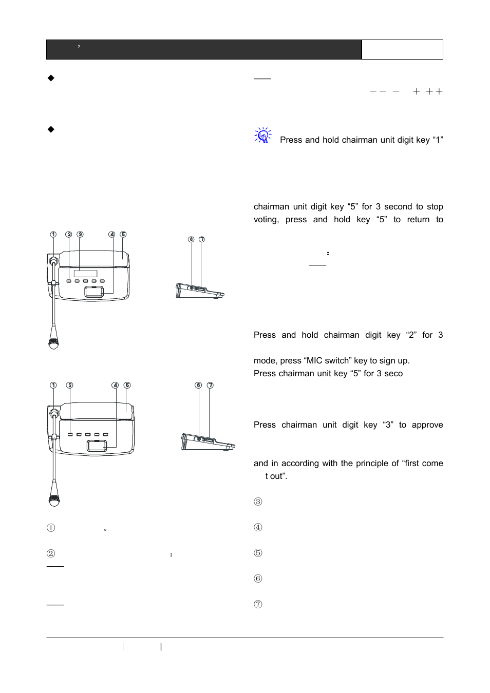 3 cr-m4102/4a2 chairman/delegate unit, 1 panel functions instruction | CREATOR Digital Conference System User Manual | Page 20 / 62