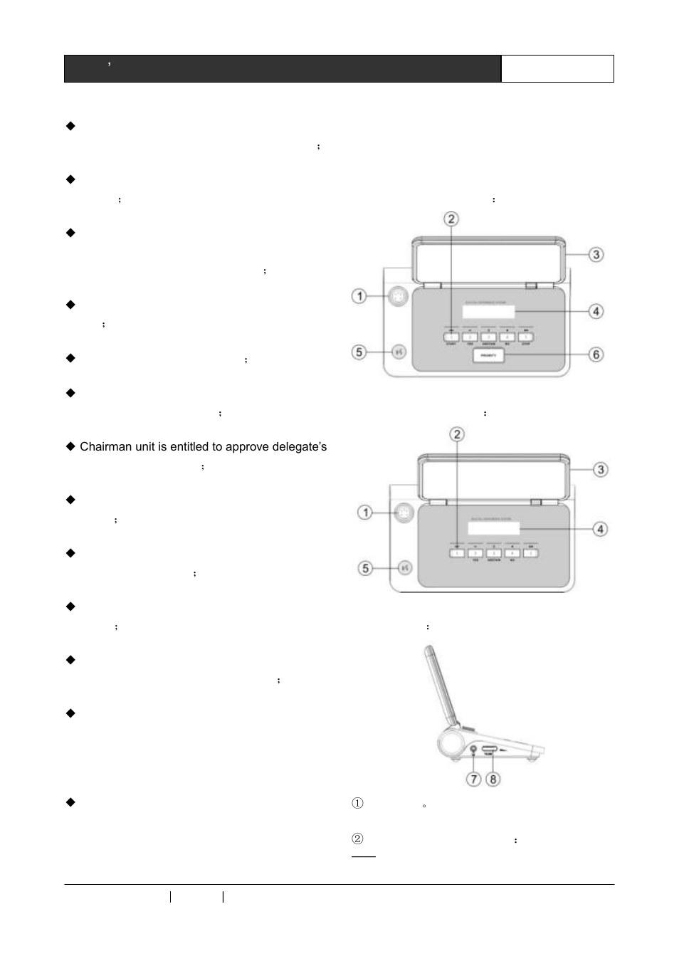 2 functions and features, 4 cr-m4202/4a2 chairman/delegate unit, 1 panel functions instruction | CREATOR Digital Conference System User Manual | Page 21 / 62