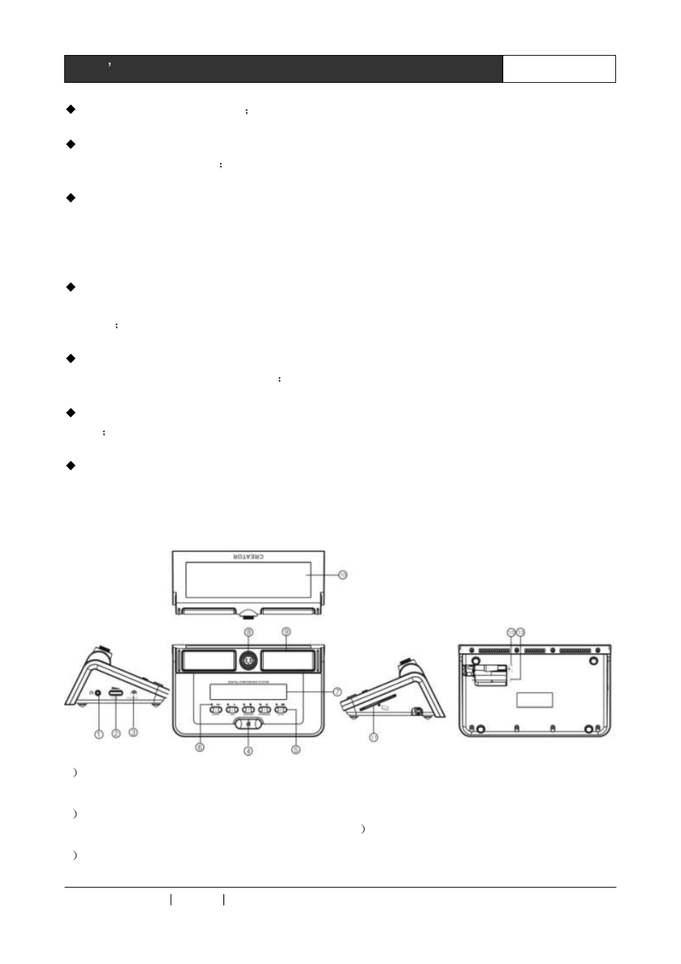 6 cr-m4202/4b2 chairman/delegate unit, 1 panel functions instruction, Chairman/delegate unit | CREATOR Digital Conference System User Manual | Page 24 / 62