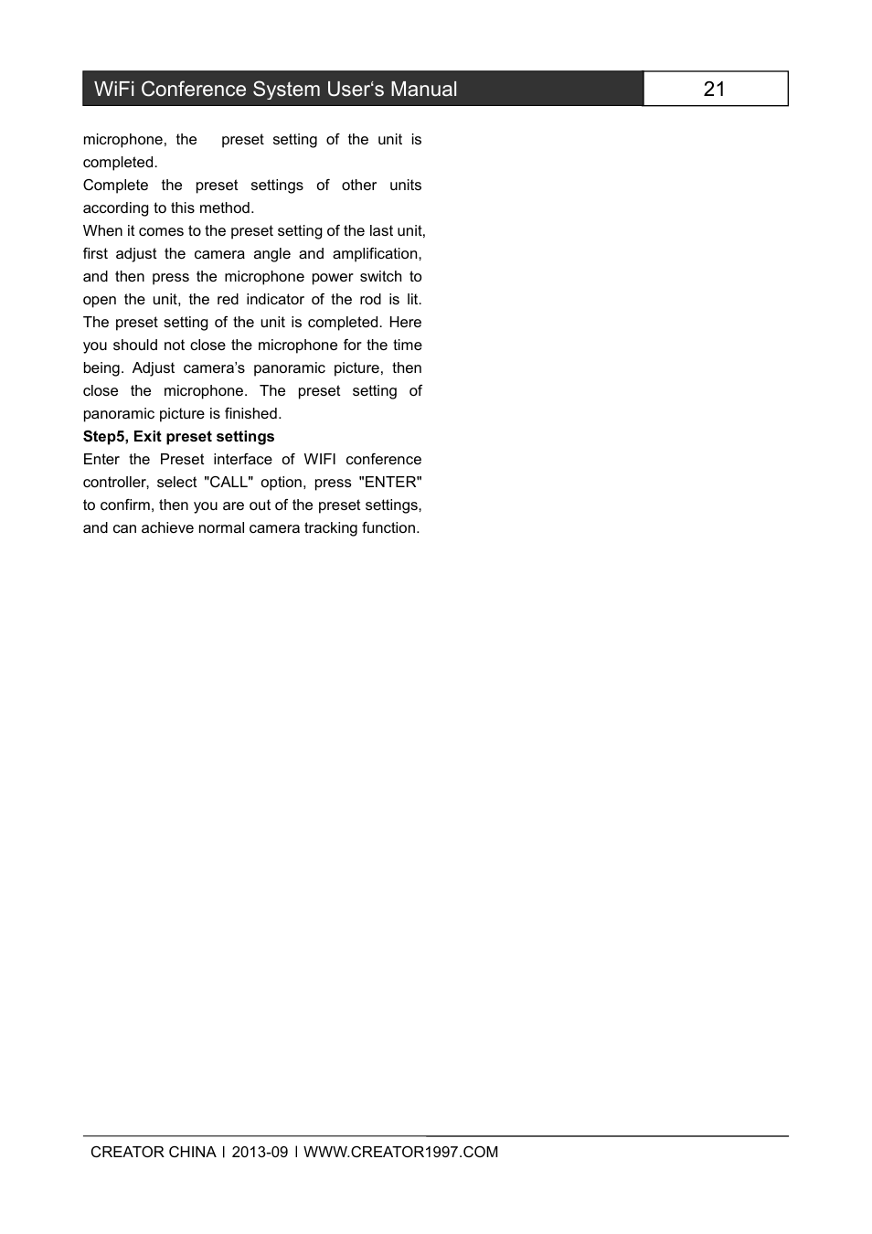 21 wifi conference system user‘s manual | CREATOR WiFi Conference System User Manual | Page 27 / 35