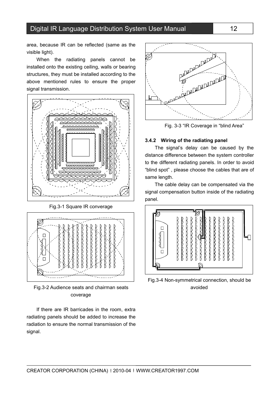 2wiringoftheradiatingpanel | CREATOR Wireless IR Interpretation System User Manual | Page 19 / 28