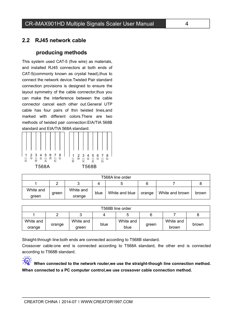 2rj45networkcableproducingmethods | CREATOR CR-iMAX901HD User Manual | Page 9 / 21