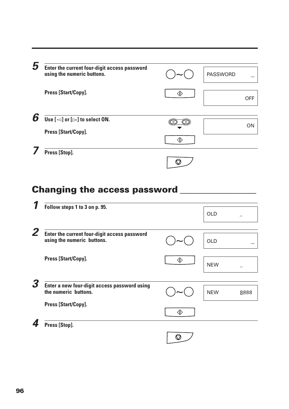 Changing the access password | Canon FAX-B155 User Manual | Page 108 / 141