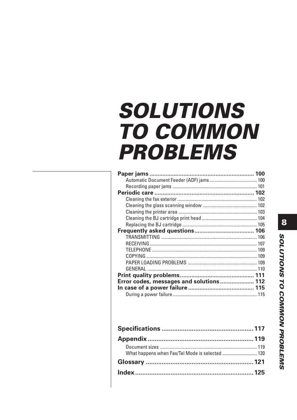 Solutions to common problems | Canon FAX-B155 User Manual | Page 111 / 141