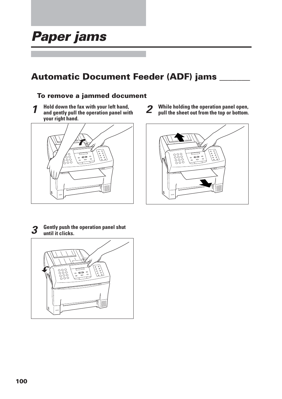 Paper jams | Canon FAX-B155 User Manual | Page 112 / 141