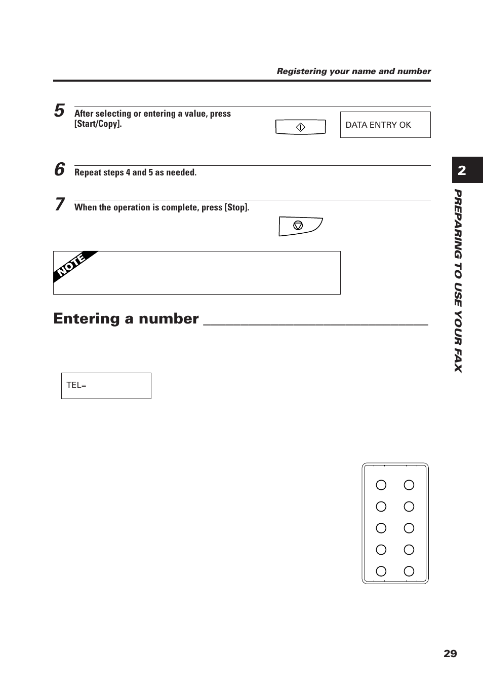 Entering a number | Canon FAX-B155 User Manual | Page 41 / 141