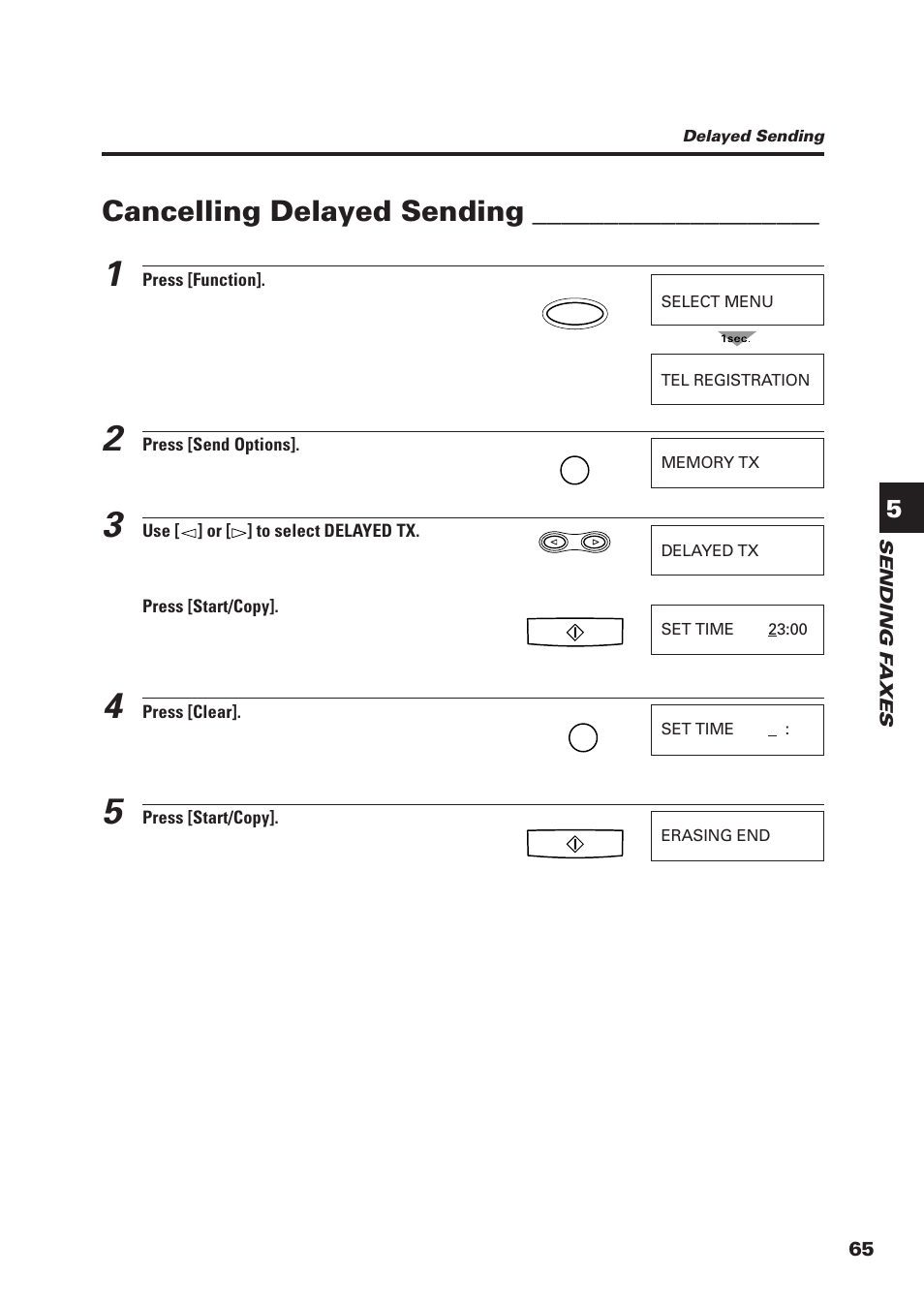 Cancelling delayed sending | Canon FAX-B155 User Manual | Page 77 / 141