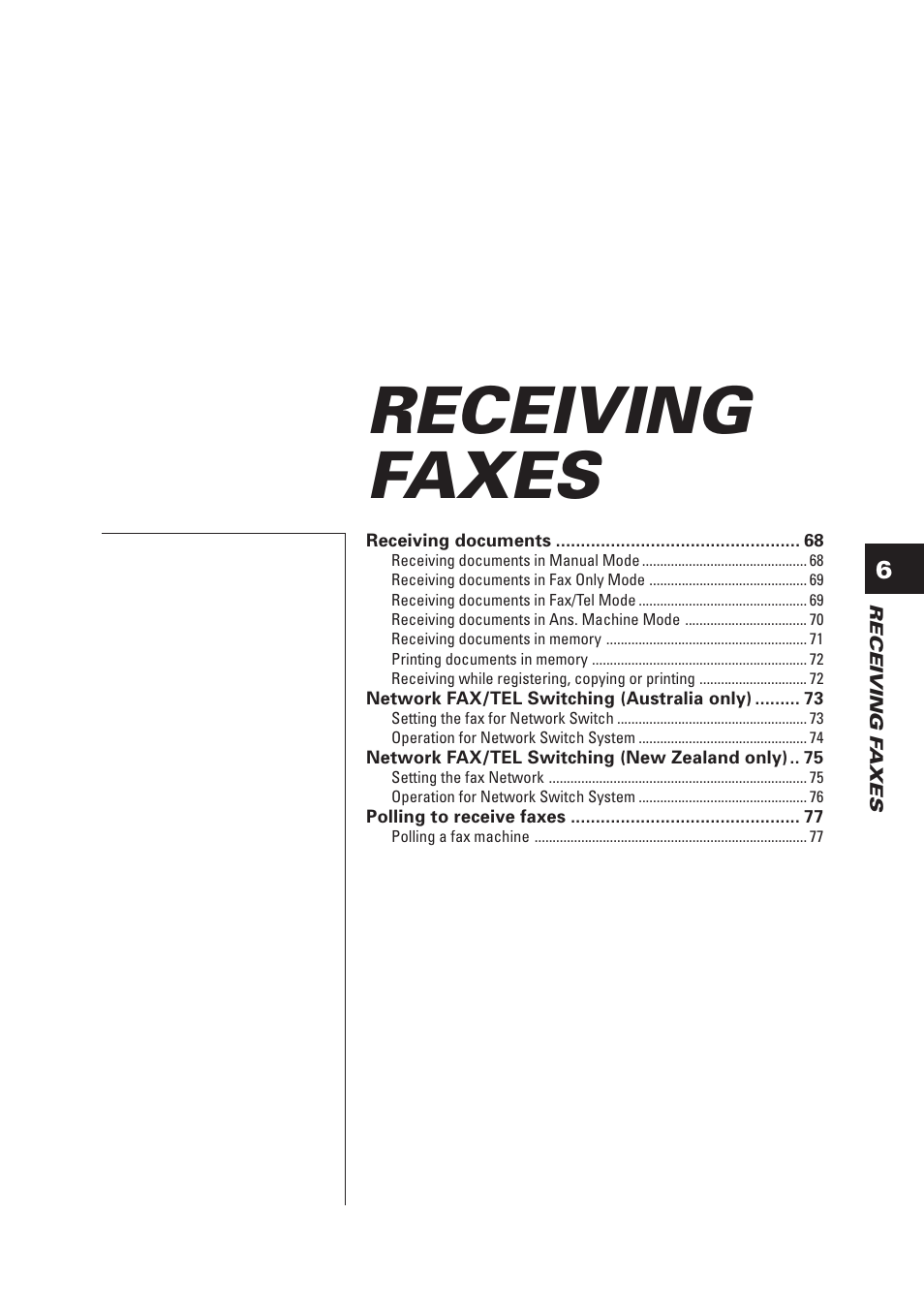 Receiving faxes | Canon FAX-B155 User Manual | Page 79 / 141