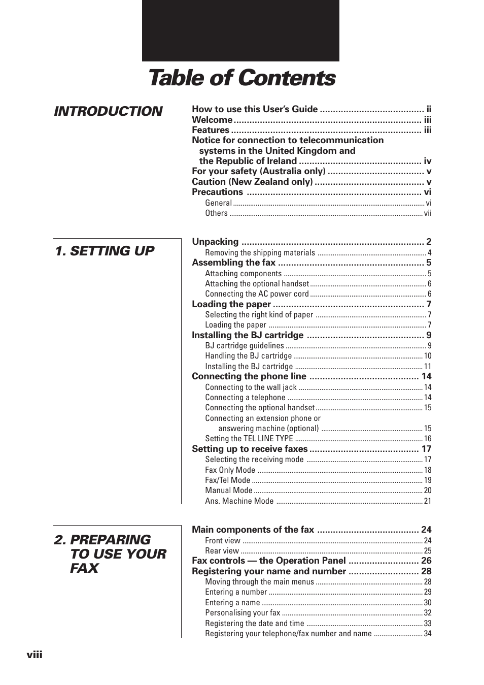 Canon FAX-B155 User Manual | Page 8 / 141