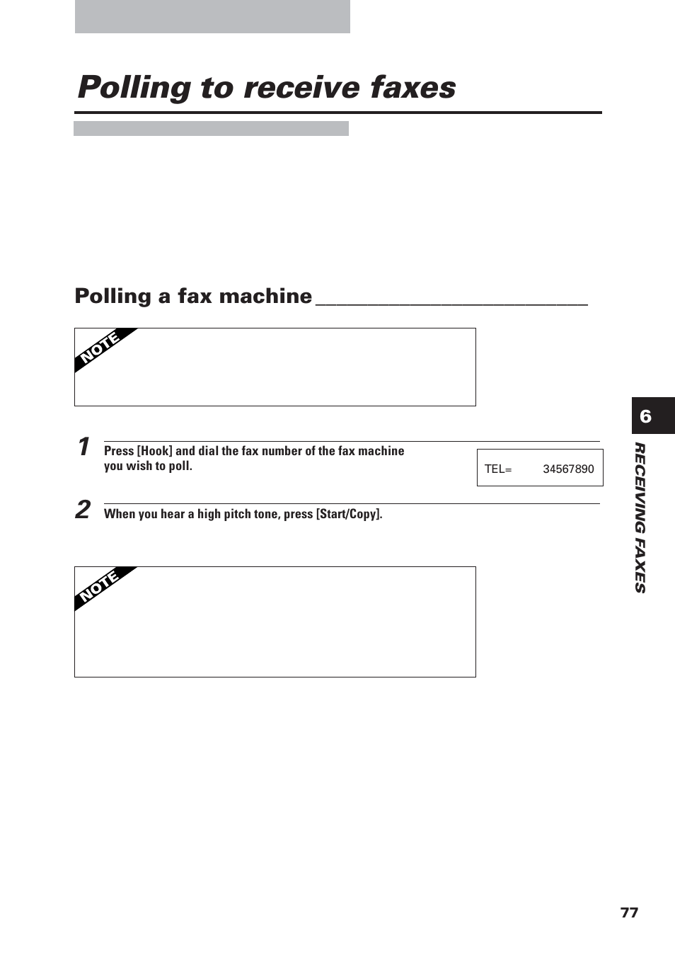 Polling to receive faxes, Polling a fax machine | Canon FAX-B155 User Manual | Page 89 / 141